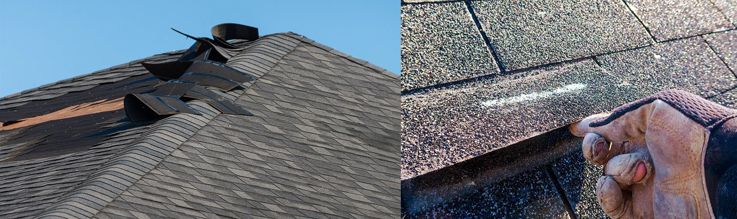 roof shingles damage in the wind blow-offs in Kelowna and the Okanagan